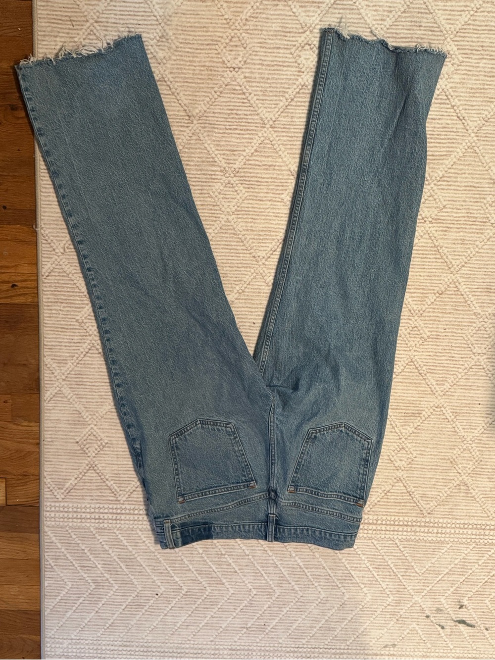 Abercrombie & Fitch Light Blue High-Rise Wide Leg Jeans - Picture 3 of 4
